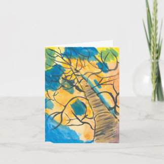 Carte De Remerciements Tree multicolored card