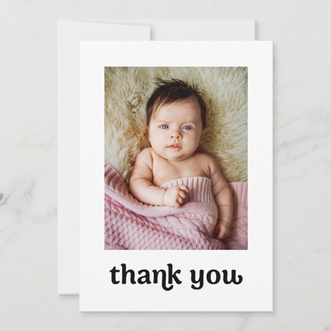 Carte De Remerciements Trendy Gold cross Modern Baby Girl Photos Baptême (Devant)