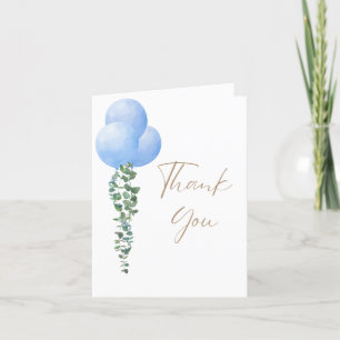 Carte De Remerciements Triplet Boys Blue Balloon Baby Boy Aquarelle
