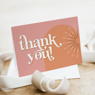 Carte De Remerciements TRIXIE Super rose et orange Sunburst