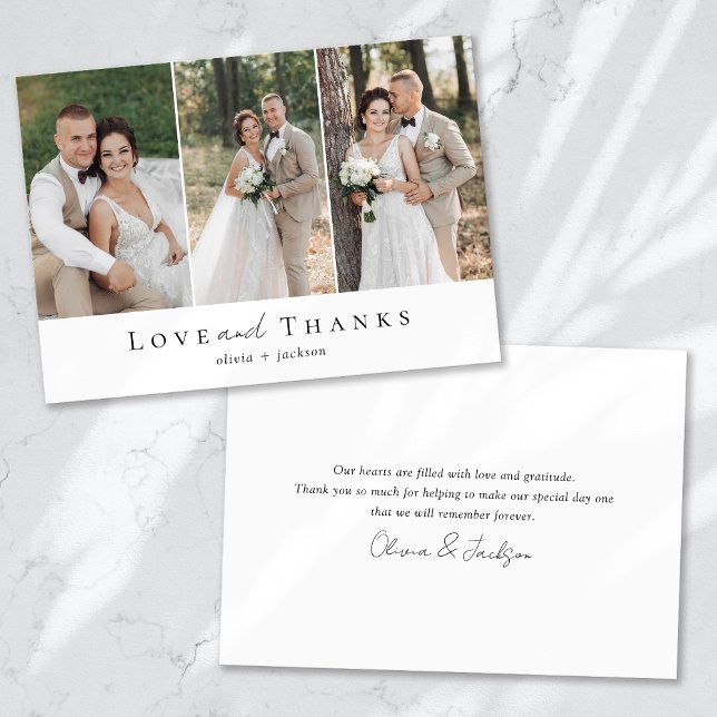 Carte De Remerciements Trois Mariage d'amour et de remerciement photo (Créateur téléchargé)