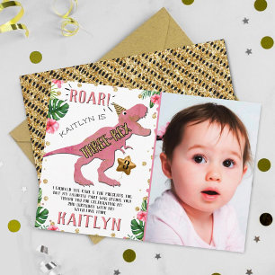 Carte De Remerciements Trois Rex Dinosaur 3ème anniversaire Photo
