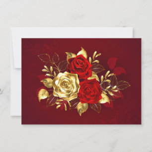 Carte De Remerciements Trois Roses de bijoux