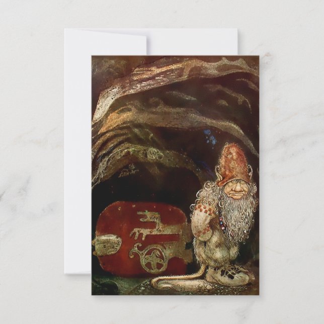 Carte De Remerciements "Troll Door" de John Bauer (Devant)