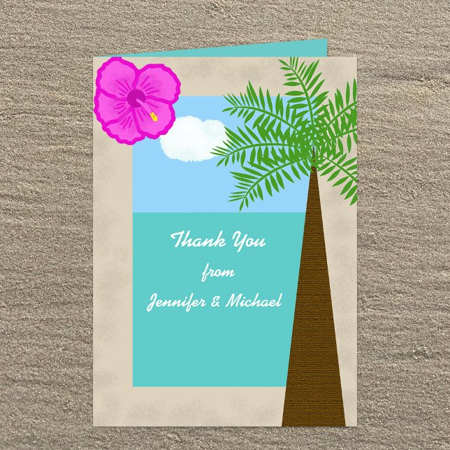 Carte de remerciements Tropical Beach Wedding (Créateur téléchargé)