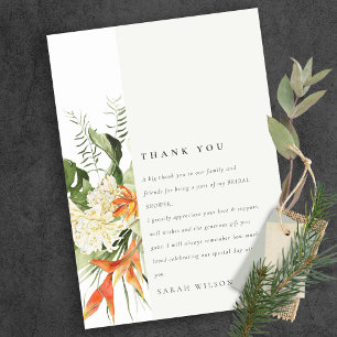 Carte De Remerciements Tropical Orange Feuille Verte Botanique Baby Showe