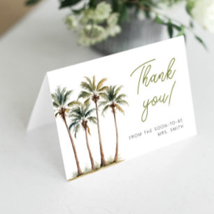 Carte de remerciements Tropical Palm And Beach Bri