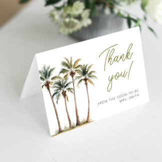 Carte de remerciements Tropical Palm And Beach Bri