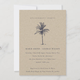 Carte De Remerciements Tropical Palm Tree Marine Kraft Fiançailles Invita