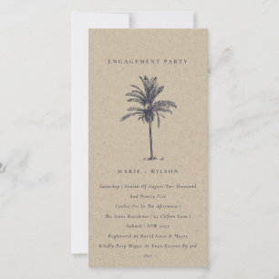 Carte De Remerciements Tropical Palm Tree Marine Kraft Fiançailles Invita