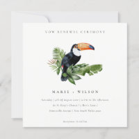 Tropical Rainforest Toucan Vow Renouvellement Invi