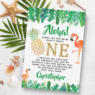 Carte De Remerciements Tropical Summer Beach Luau Boys 1er Anniversaire