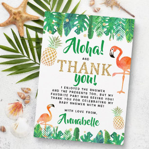 Carte De Remerciements Tropical Summer Beach Luau Boys Baby shower