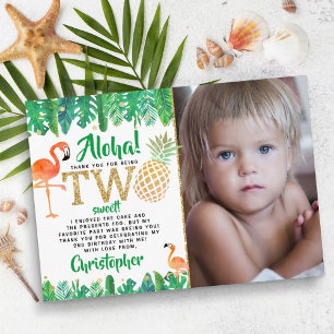 Carte De Remerciements Tropical Summer Beach Luau Boys Photo 2e anniversa