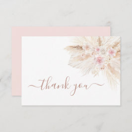 Carte de remerciements tropicale rose pâle