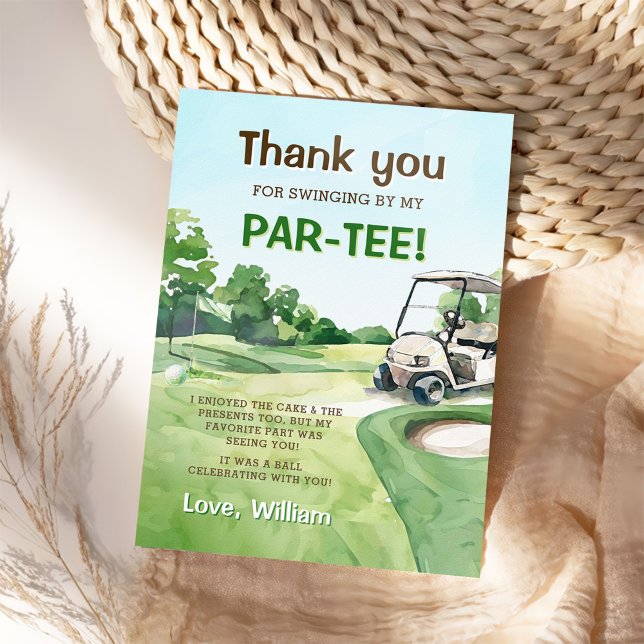Carte De Remerciements Trou Dans Un Golf Anniversaire Par-Tee (Créateur téléchargé)