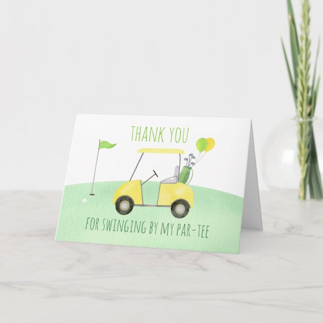 Carte De Remerciements Trou En Un Golf Premier Anniversaire (Devant)