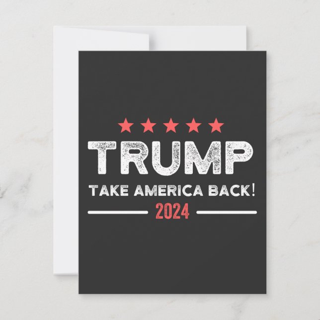 Carte De Remerciements Trump 2024 Take America Back (Devant)