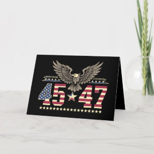 Carte De Remerciements Trump 45 47 Drapeau d'aigle américain Vintage