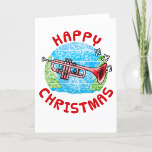 Carte De Remerciements Trumpet Christmas Card Trumpeter Brass Musicien