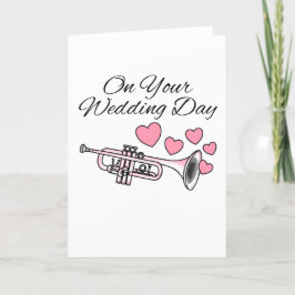 Carte De Remerciements Trumpet Mariage Card Trumpeter Brass Musicien