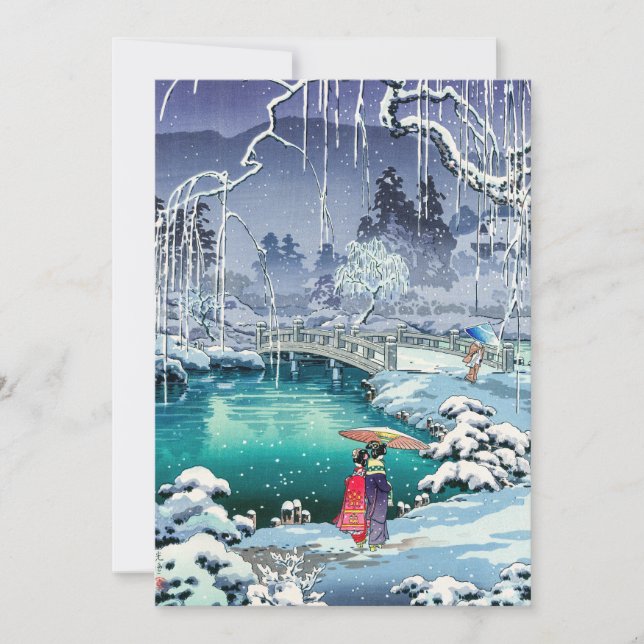 Carte De Remerciements Tsuchiya Koitsu - Neige de printemps à Maruyama (Devant)
