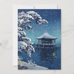 Carte De Remerciements Tsuchiya Koitsu - Neige sur l'Ukimido à Katada