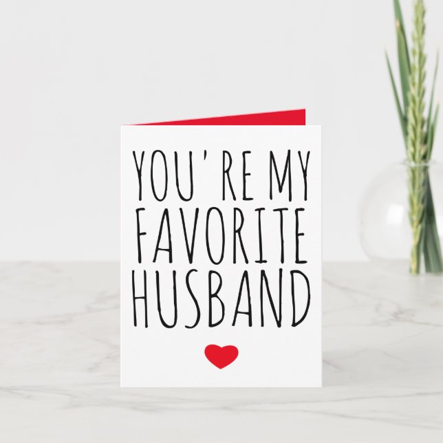 Carte De Remerciements Tu es mon mari favori Drôle Saint Valentin (Devant)