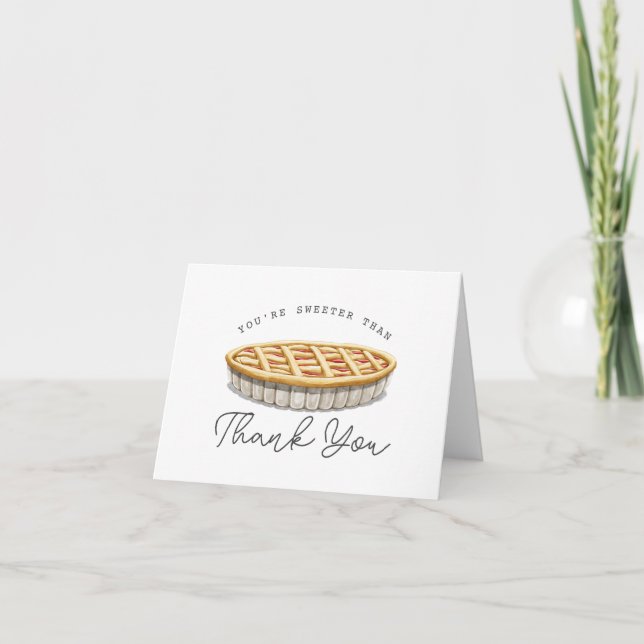Carte De Remerciements Tu es plus doux que la tarte (Devant)