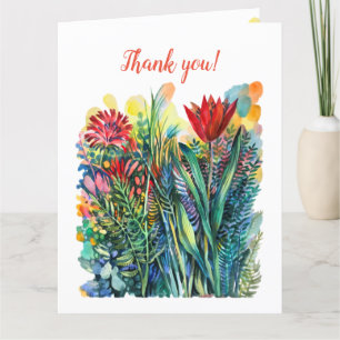 Carte De Remerciements Tuliforme rouge