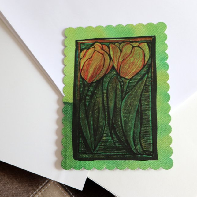 Carte De Remerciements Tulipe à fleurs de printemps (Créateur téléchargé)