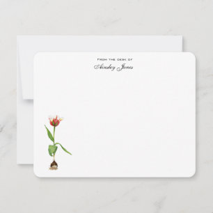 Carte De Remerciements Tulipe Aquarelle Personnalisé Plat