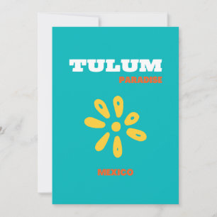 Carte De Remerciements Tulum, Mexique, Art Voyage, Turquoise