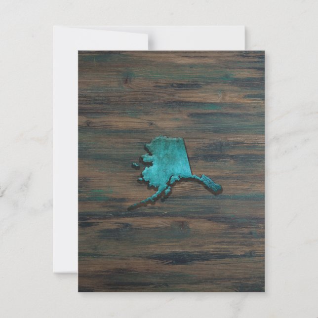 Carte De Remerciements Turquoise de forme d'état de l'Alaska (Devant)