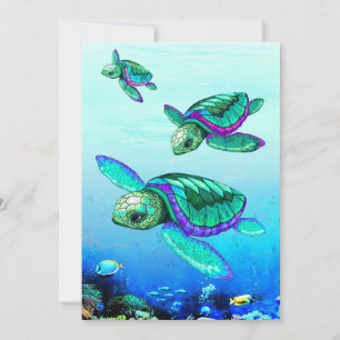 Carte De Remerciements Turtle Lover Sea Turtailles Danse