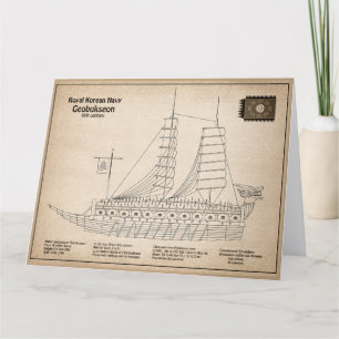 Carte De Remerciements Turtle Ship Geobukseon - Plan directeur du navire 