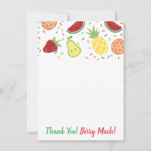 Carte De Remerciements Tutti Frutti Deuxième anniversaire ou Baby shower