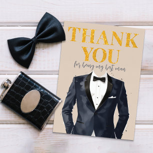 Carte de remerciements Tuxedo Best Man