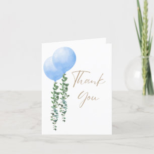 Carte De Remerciements Twin Boys Blue Balloon Baby Boy Aquarelle
