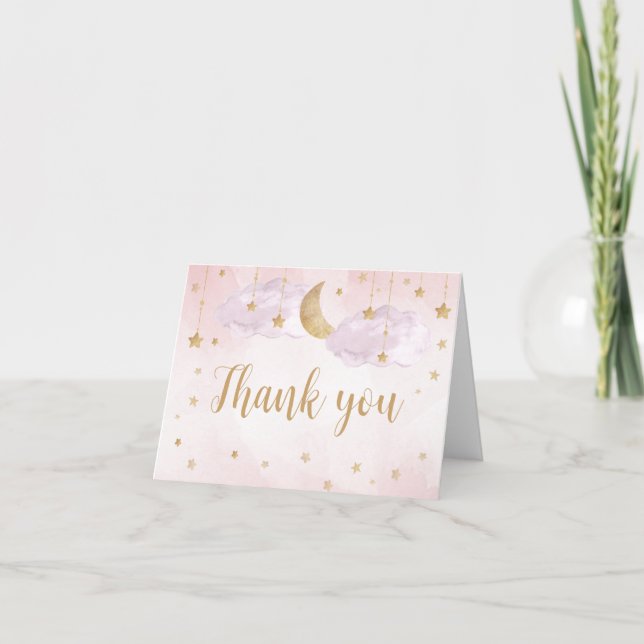 Carte De Remerciements Twinkle Little Star Baby Shower  (Devant)