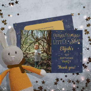Carte De Remerciements Twinkle Twinkle Little Star Boy 1er anniversaire