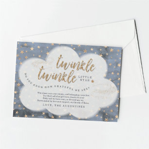 Carte De Remerciements Twinkle Twinkle Little Star Boys Baby shower bleu