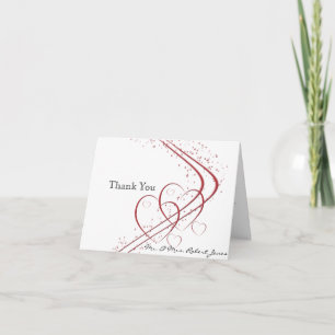 Carte De Remerciements Two Hearts as One Anniversary Thank You