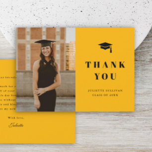 Carte De Remerciements Type minimal de photo Partie de graduation