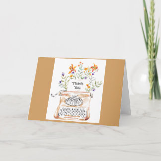 Carte De Remerciements Typewriter Thanks Greeting Card