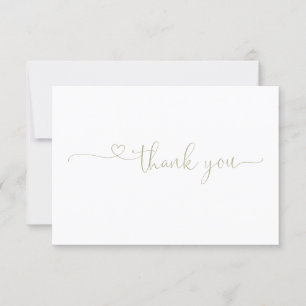 Carte De Remerciements Typographie chic Élégant Sage Vert Coeur