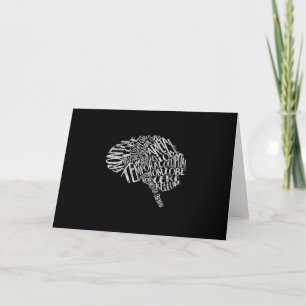 Carte De Remerciements Typographie du cerveau RN Neuroscience