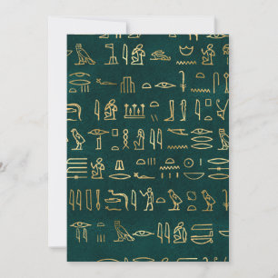 Carte De Remerciements Typographie égyptienne des Hiéroglyphes d'or