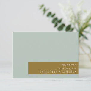 Carte De Remerciements Typographie élégante Bleu Olive Mariage personnali