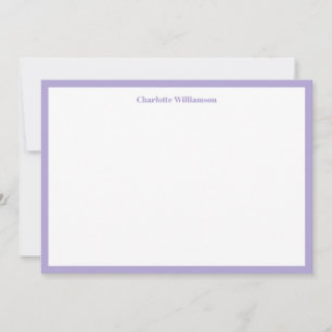 Carte De Remerciements Typographie Gras Nom Personnalisé Bordure Lavande